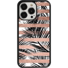 iPhone 13 Pro Case Hülle - Palm trees gold stripes