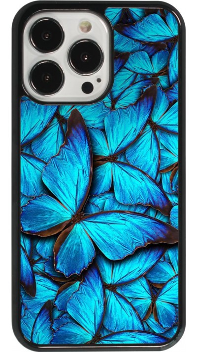 Coque iPhone 13 Pro - Papillon - Bleu
