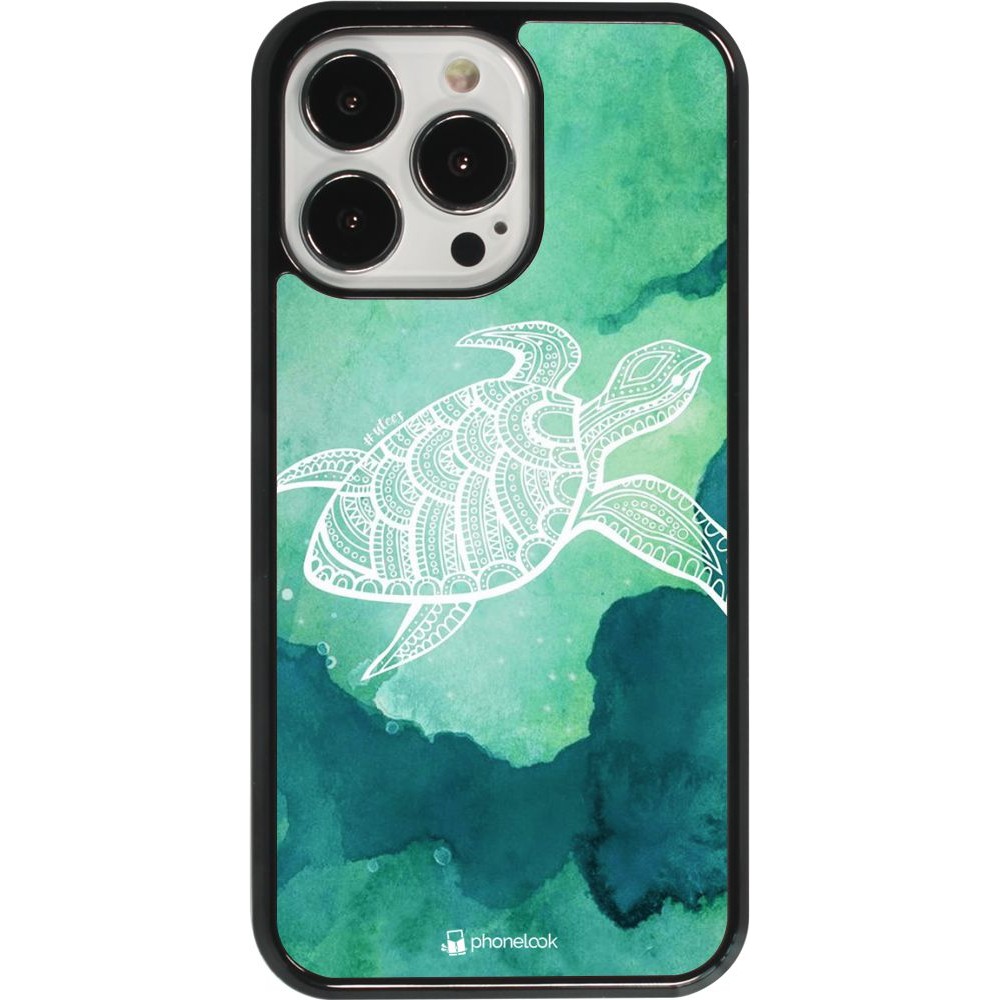 Hülle iPhone 13 Pro - Turtle Aztec Watercolor