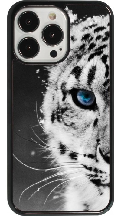 Coque iPhone 13 Pro - White tiger blue eye