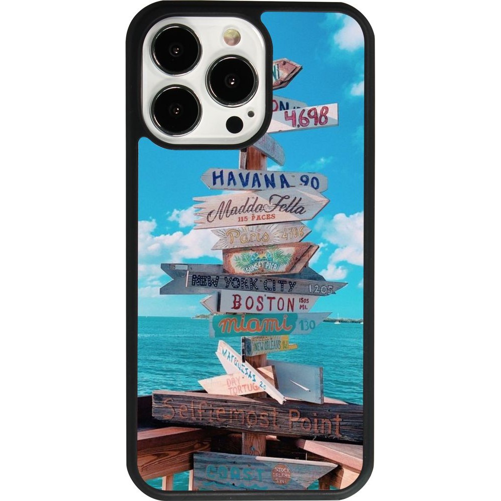 iPhone 13 Pro Case Hülle - Silikon schwarz Cool Cities Directions