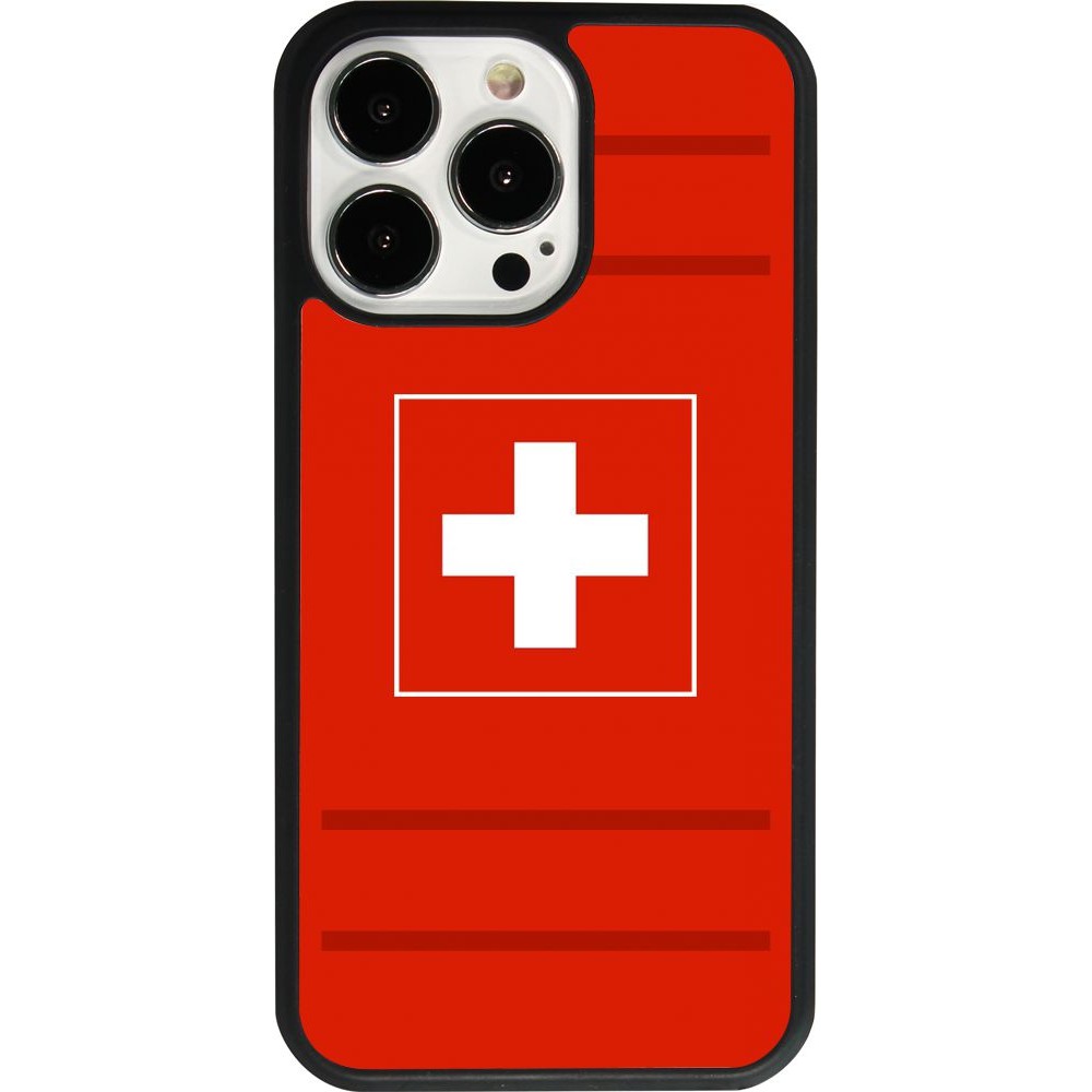 Coque iPhone 13 Pro - Silicone rigide noir Euro 2020 Switzerland