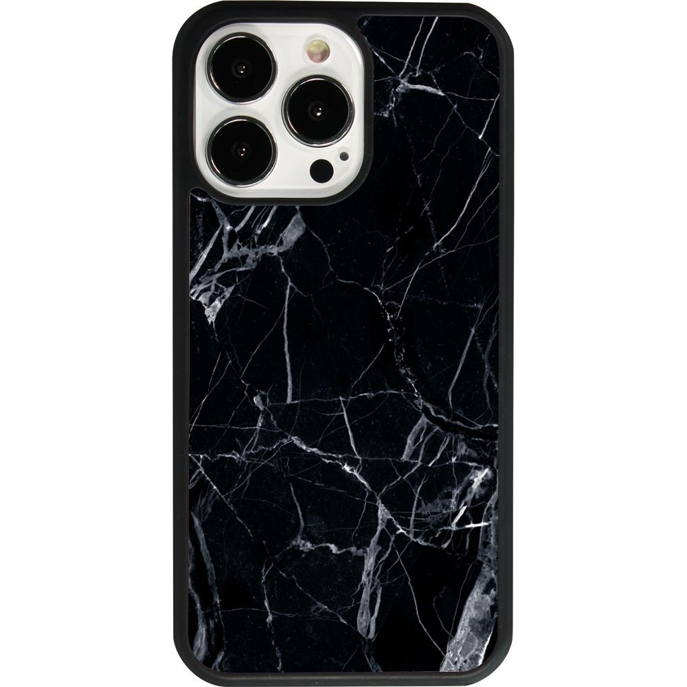 iPhone 13 Pro Case Hülle - Silikon schwarz Marble Black 01