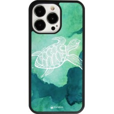 Hülle iPhone 13 Pro - Silikon schwarz Turtle Aztec Watercolor