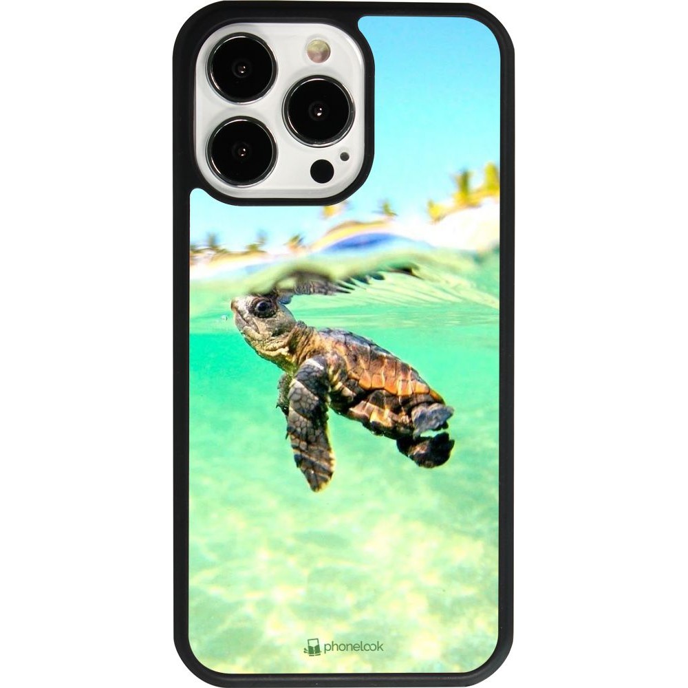 Hülle iPhone 13 Pro - Silikon schwarz Turtle Underwater