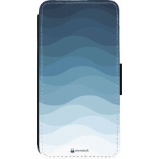 Hülle iPhone 13 Pro - Wallet schwarz Flat Blue Waves