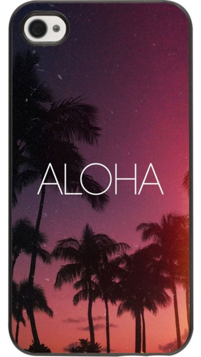 Coque iPhone 4/4s - Aloha Sunset Palms