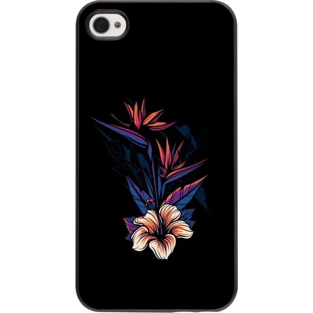 Hülle iPhone 4/4s - Dark Flowers