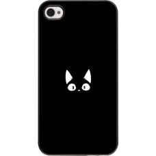 Coque iPhone 4/4s - Funny cat on black