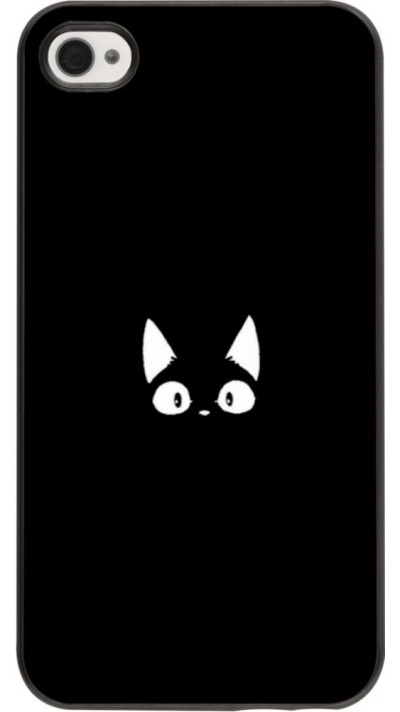 Coque iPhone 4/4s - Funny cat on black