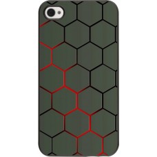 Coque iPhone 4/4s - Geometric Line red