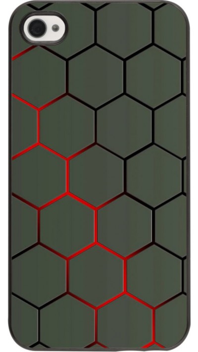 Coque iPhone 4/4s - Geometric Line red