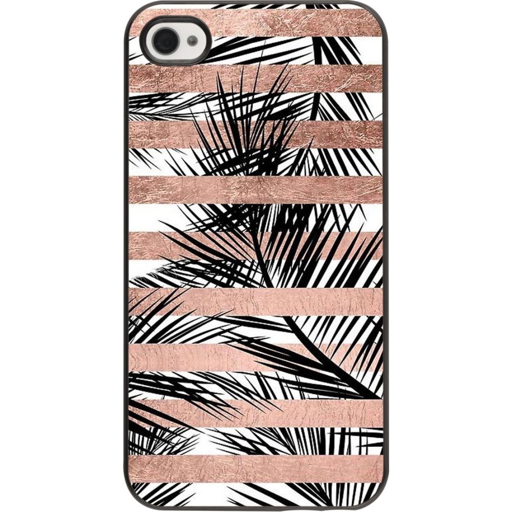 Coque iPhone 4/4s - Palm trees gold stripes