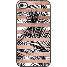 Coque iPhone 4/4s - Palm trees gold stripes