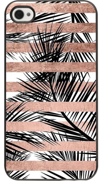 Coque iPhone 4/4s - Palm trees gold stripes
