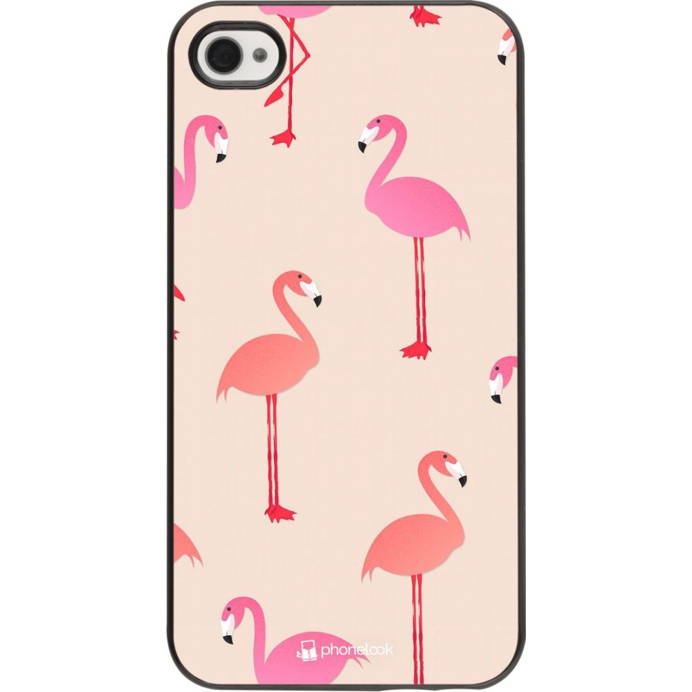Hülle iPhone 4/4s - Pink Flamingos Pattern