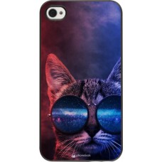Coque iPhone 4/4s - Red Blue Cat Glasses