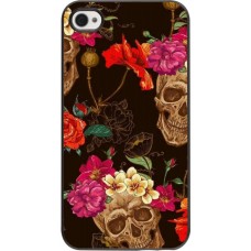 Hülle iPhone 4/4s - Skulls and flowers