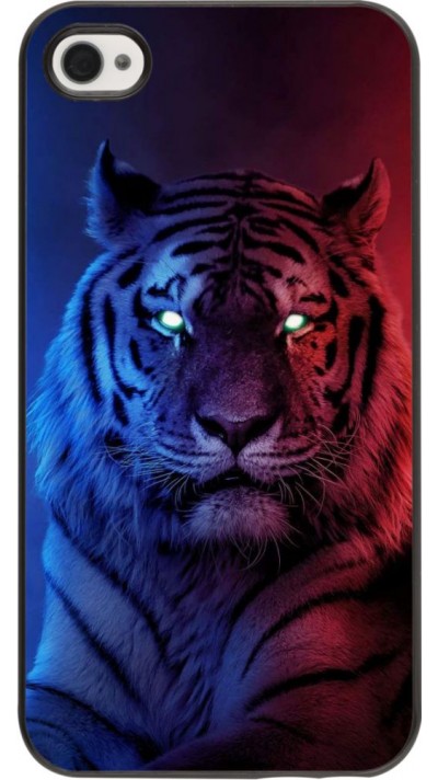 Coque iPhone 4/4s - Tiger Blue Red