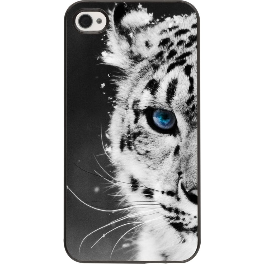 Hülle iPhone 4/4s - White tiger blue eye