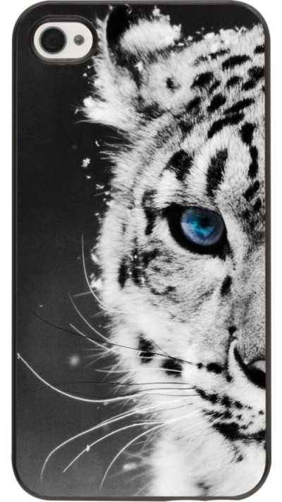 Coque iPhone 4/4s - White tiger blue eye