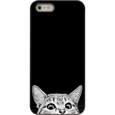 Coque iPhone 5/5s / SE (2016) - Cat Looking Up Black