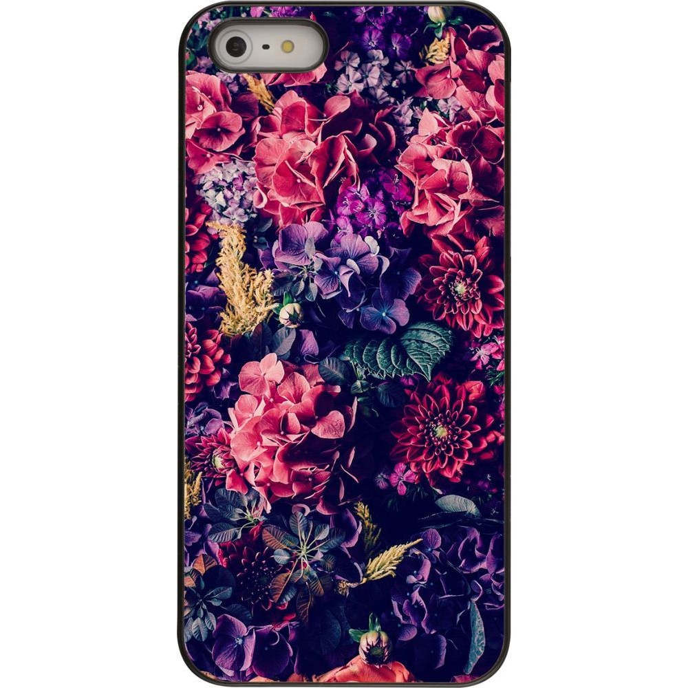 Coque iPhone 5/5s / SE (2016) - Flowers Dark
