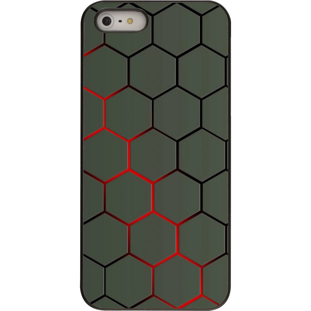 Coque iPhone 5/5s / SE (2016) - Geometric Line red