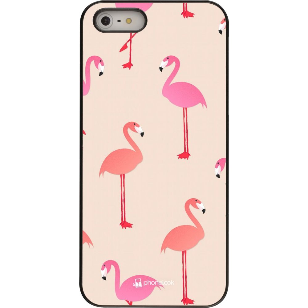 Coque iPhone 5/5s / SE (2016) - Pink Flamingos Pattern