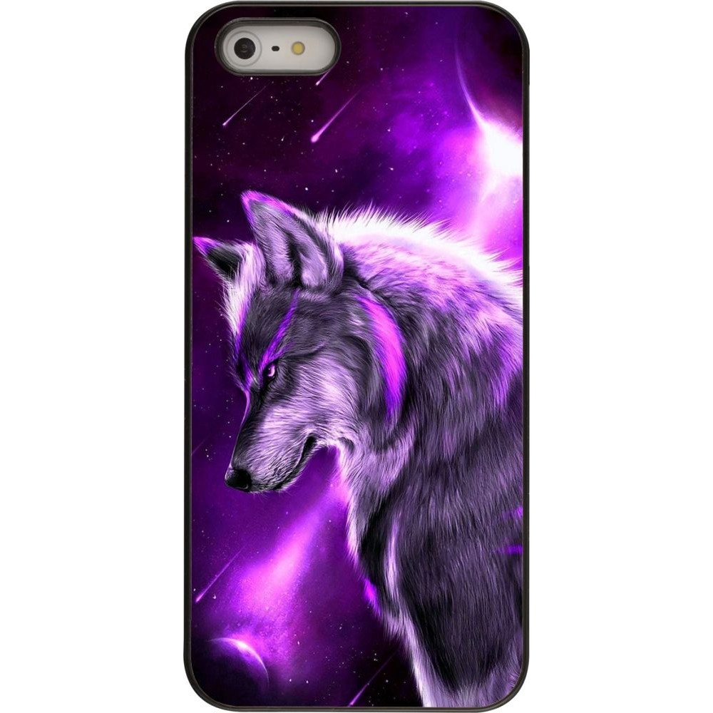 Hülle iPhone 5/5s / SE (2016) - Purple Sky Wolf