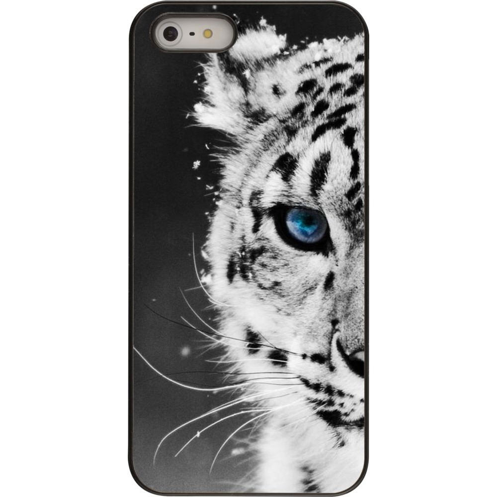 Coque iPhone 5/5s / SE (2016) - White tiger blue eye