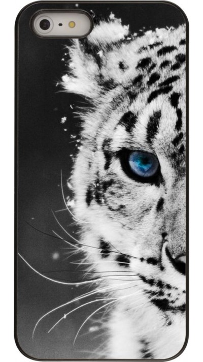 Coque iPhone 5/5s / SE (2016) - White tiger blue eye