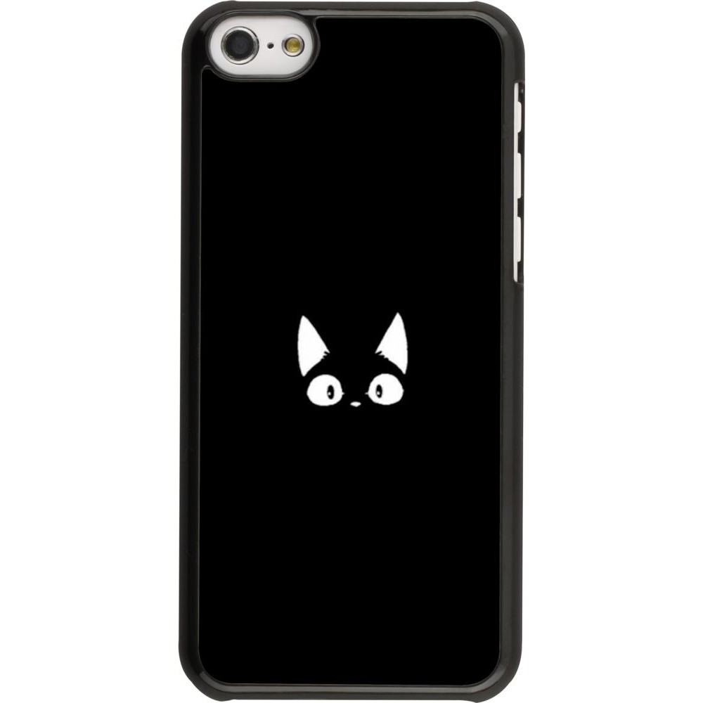 Coque iPhone 5c - Funny cat on black