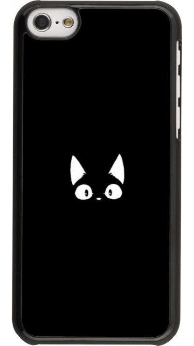 Coque iPhone 5c - Funny cat on black
