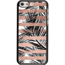 Coque iPhone 5c - Palm trees gold stripes