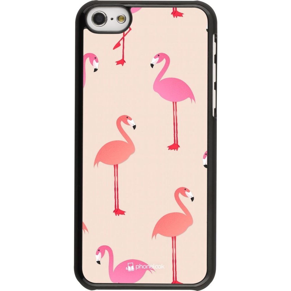 Coque iPhone 5c - Pink Flamingos Pattern