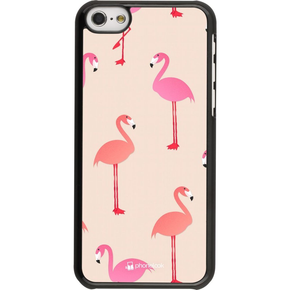 Hülle iPhone 5c - Pink Flamingos Pattern