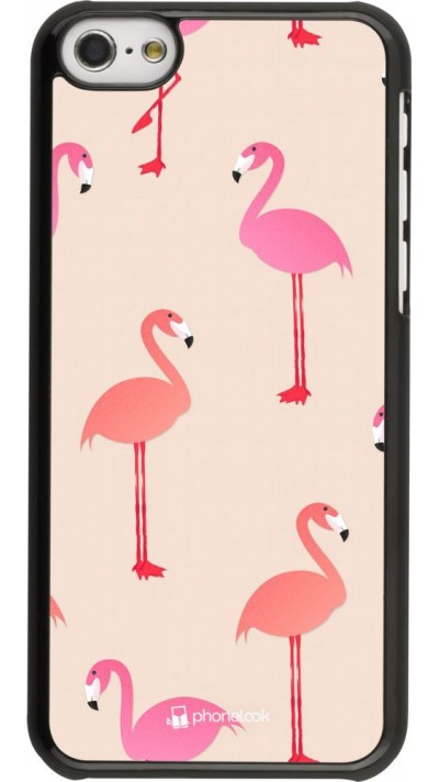 Coque iPhone 5c - Pink Flamingos Pattern