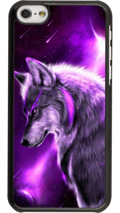 Coque iPhone 5c - Purple Sky Wolf