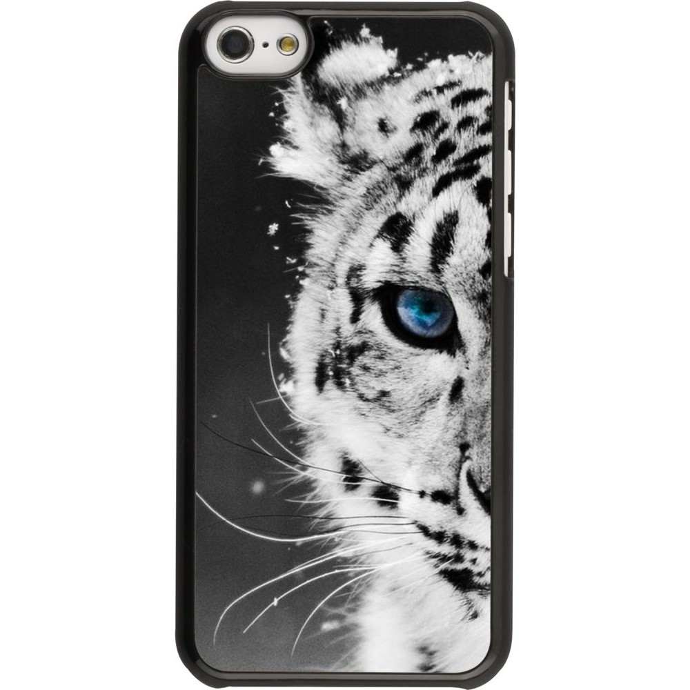 Coque iPhone 5c - White tiger blue eye