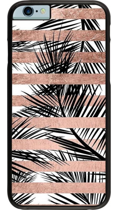 Hülle iPhone 6/6s - Palm trees gold stripes
