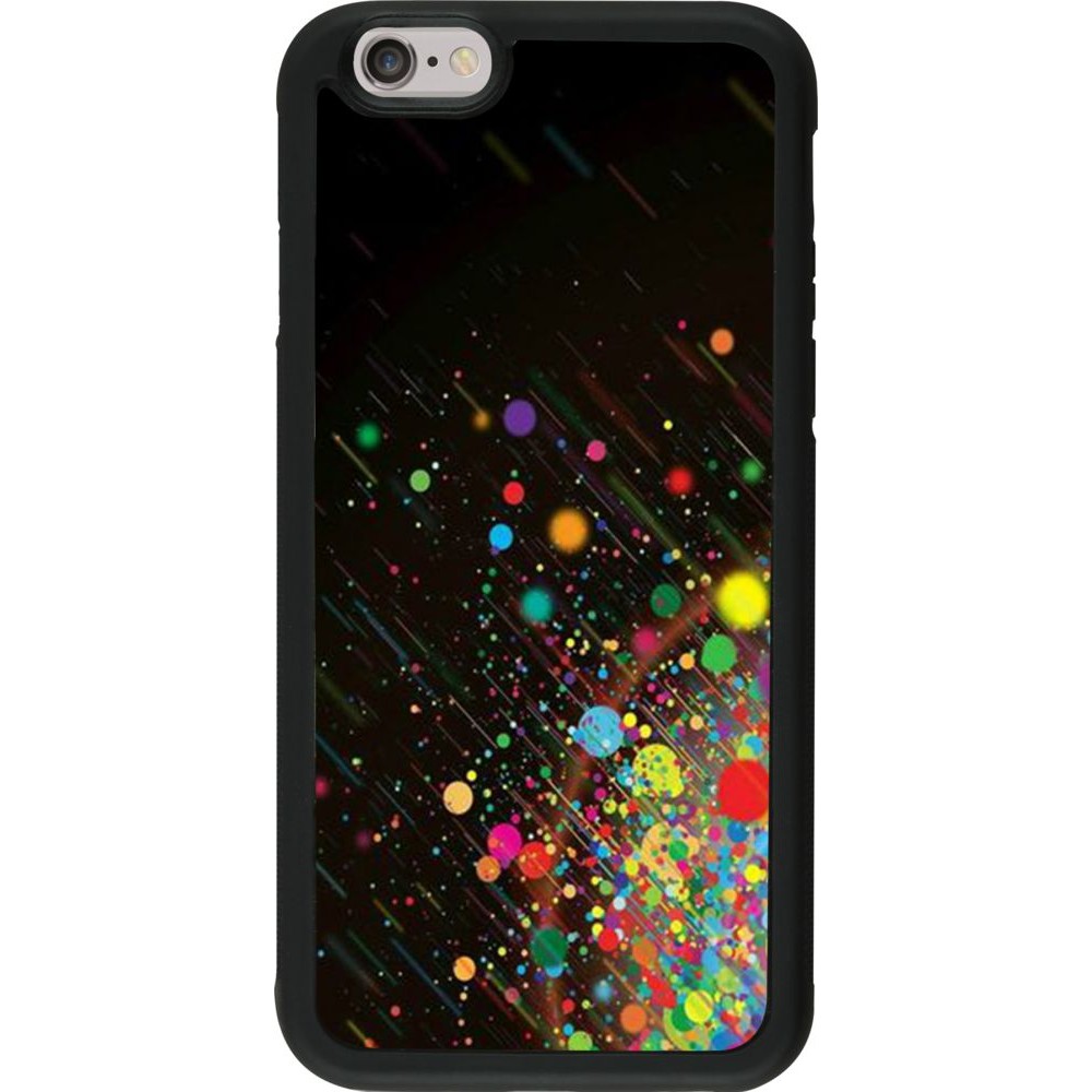 Coque iPhone 6/6s - Silicone rigide noir Abstract bubule lines