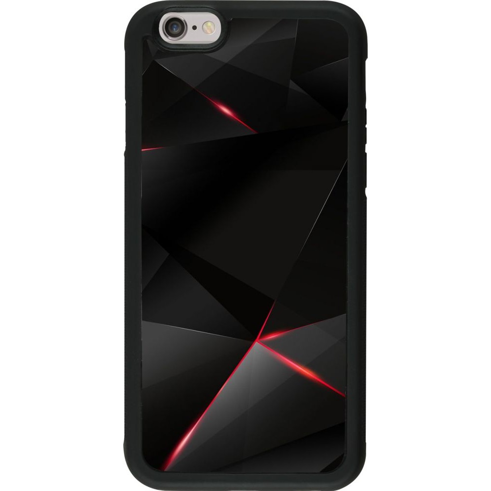 Hülle iPhone 6/6s - Silikon schwarz Black Red Lines