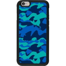 Hülle iPhone 6/6s - Silikon schwarz Camo Blue