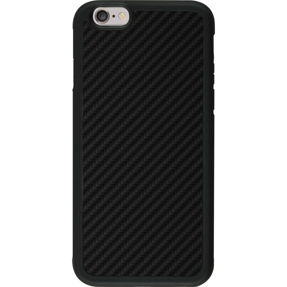 Hülle iPhone 6/6s - Silikon schwarz Carbon Basic