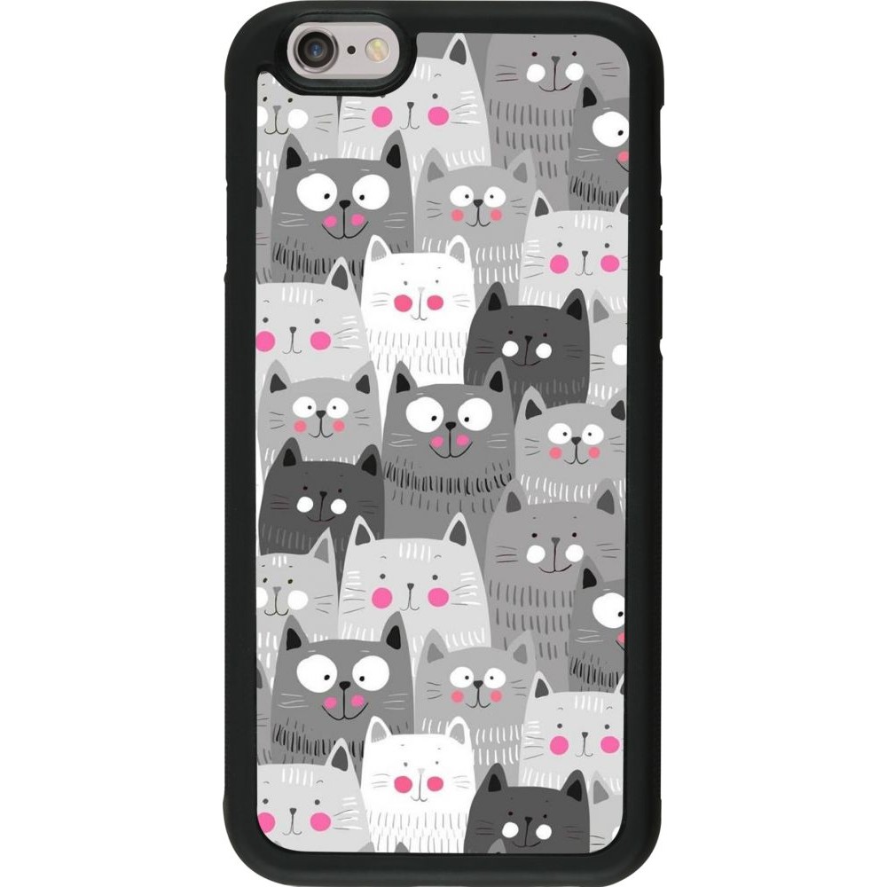 Hülle iPhone 6/6s - Silikon schwarz Katzenschwärme