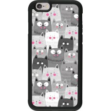 Hülle iPhone 6/6s - Silikon schwarz Katzenschwärme
