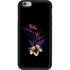 Hülle iPhone 6/6s - Silikon schwarz Dark Flowers