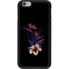 Coque iPhone 6/6s - Silicone rigide noir Dark Flowers