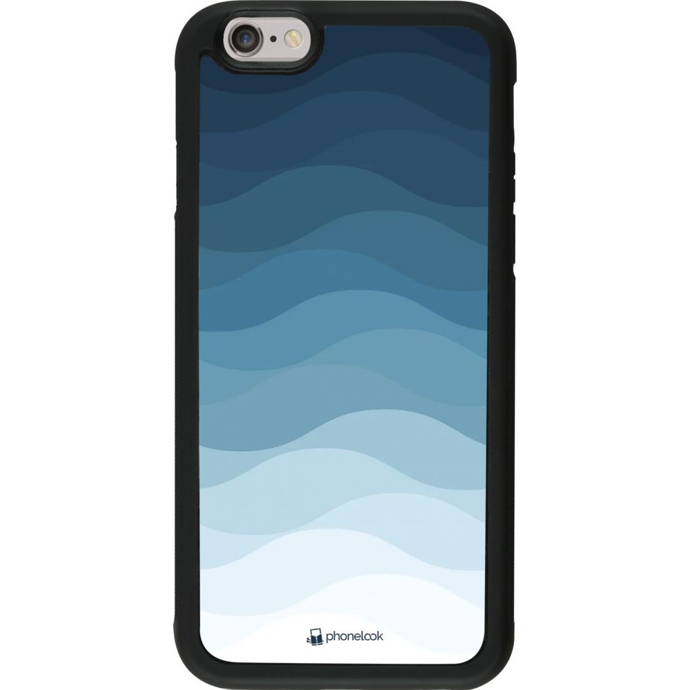 Coque iPhone 6/6s - Silicone rigide noir Flat Blue Waves